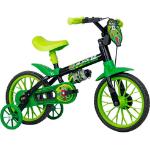 Bicicleta Infantil Aro 12 Nathor Cairu Black 12 com Rodinhas Laterais