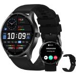 Smartwatch PEJE Relógio Smartwatch com Pulseira Extra - Tela Touch HD 1.28 ,À Prova d Água IP68,Faz Chamadas Bluetooth,123 Modos Esportivos,Bateria de 5-7 Dias,Compatível com iOS/Android.(Preto)