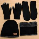 Kit Inverno Touca Gorro Com Cachecol Luva E Meia Térmica
