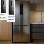 Geladeira Electrolux Frost Free 490L Efficient com AutoSense Inverse Black Inox Look (IB7B) 127 V