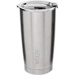 WOLFF - Copo Térmico de Aço Inox Parede Dupla Com Tampa 600ml Prata - Para Viagem - Mantém a Bebida na Temperatura Ideal
