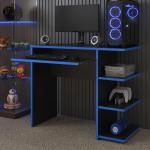 Mesa Escrivaninha Para Computador Escritório Pc Gamer RTX (Preto/Azul)