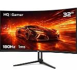 Monitor Gamer HQ Ultra 32" Curvo 1ms, 180Hz, Quad HD (QHD) por R$ 1.029,00 à vista! Por Pix | Utilize o cupom: SEUUCUPOM