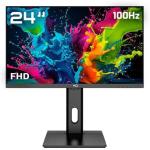Monitor HQ Pro 24” LED, 100Hz Full HD, Ergonômico, Ajuste de Altura e Rotação, frameless, HDMI + DP – HQ24AJ100