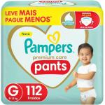 Fralda Pampers Pants Premium Care G com 112 unidades