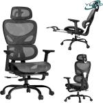 Cadeira De Escritório Ergonômica YESOP Com Apoio Lombar E De Pernas Assento Zero Gravity Cor Preto