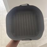 LYOR - Forma Quadrada de Silicone para Air Fryer Cinza 20Cm x 7Cm