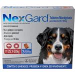 NexGard Antipulgas e Carrapatos para Cães de 25,1 a 50kg - 3 tabletes - R$ 104,03