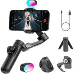 AOC~HUAN Estabilizador para Smartphone, Estabilizador 3 Eixos para Celular com Tripé,Tela OLED com luz LED, Controle por Gestos,Rastreamento Facial, Carregamento Magnético, por R$ 359,10 7x sem juros!