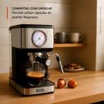 Cafeteira Espresso Eos 2 em 1 Italiana com 20 Bar de Pressão Inox Ecf06ec 220v