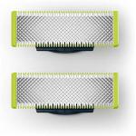 Lâminas de Reposição Originais Philips OneBlade QP220/51 Aço Inoxidável, Raspa, Apara e Contorna - Pacote com 2 Frete Grátis