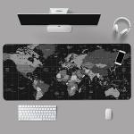 Mouse Pad Gamer Com Estampa Tema Mapa Mundi Extra Grande 90x40 cm com Bordas Costuradas e base Antiderrapante Desk Pad para Teclado Mouse Notebook PC Frete Grátis