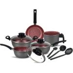Conjunto Panelas Elegan Prime 8 Peças Grafite com Rosa - Dona Chefa por R$ 139,49 4x sem juros!