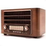 Rádio Retrô Vintage com Bluetooth, AM/FM, USB e Cartão de Memória com Bateria Recarregável, 3W, Bivolt por R$ 235,96 à vista no Pix! | Aplique o cupom de 5% OFF; da página!