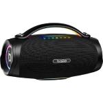 Caixa de Som Bluetooth Portátil 200W, Basike Boombox V97 Pro com Powerbank, IPX6 À Prova D'água e Resistente À Poeira, Luz RGB Surround, Tecnologia TWS, 8h de Autonomia, EQ/TWS/TF/AUX