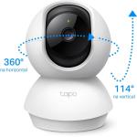 Camera de Segurança Wi-Fi 360 , 1080p Full HD TP-Link Tapo C200, Visão Noturna, Audio de duas vias, Detecção de Movimentos, Trabalha com Alexa, 512G de Armazenamento Local, Armazenamento na Nuvem