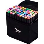 Kit De 60 Canetas Marcador Permanente Ponta Dupla Touch Coloridas Para Desenho Profissional Escolar Infantil Com Estojo Organizador Base Artista Canetinhas Hidrográficas Alcool Caneta Para Colorir