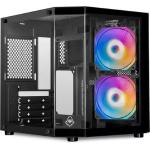 Gabinete Gamer Aquário Mancer CV700M, Mini-Tower Lateral de Vidro Com 2 Fans Preto por R$113,00