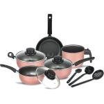 Jogo de Panelas Elegan com Tampa Vidro 8 Peças- Rosa por R$ 126,98 4x sem juros!