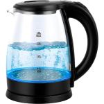 Chaleira Eletrica de Vidro Com Inox 1,8L -110V Ou 220V- Com Luz Indicadora Azul Desligamento Automático Tampa Com Trava e Proteção Alça Ergonomica Moderna Elegante Aquecimento e Fervura Rápidos (220V) por R$ 79,99 2x sem juros!