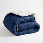Coberdrom Queen Edredom Dupla Face 400 Fios Manta Soft Sherpa Peludo Microfibra Aveludado Macio Felpudo 2,20x2,40m (Azul Marinho) por R$ 153,41 à vista no Pix!