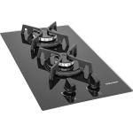 Cooktop Suggar 2 Queimadores, Vidro Preto | TREMPES FERRO FUNDIDO, ESMALTADOS, DIFERENTES TAMANHOS, FG2002FVP por R$ 293,55 6x sem juros!