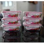 Kit com 6 Potes de Vidro Herméticos 640ml