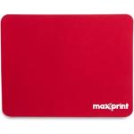Base para Mouse Mini Maxprint, Vermelha Revestimento em Tecido, Base Antiderrapante, Ideal para Escritório, Ideal para Notebook
