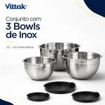 Vittak Kit 3 Bowl Tigela Aço Inox Funda Multiuso Redonda Saladeira Confeitaria Bowls Vasilha Com Tampa | de: R$ 99,85Apenas R$ 48,67 com cupom1