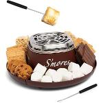 Nostalgia SMM200 Indoor Electric Stainless Steel S'mores Maker with 4 Compartment Trays for Graham Crackers Chocolate por R$ 182,40 à vista! Por Pix