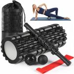 Kit Rolo De Liberação Miofascial 5 Em 1 Foam Roller, Rolo Massagem Liberação Miofascial com Bastão, Rolinho, Faixa de Alongamento, 2 Bolas de Massagem e Sacola de Transporte por R$ 113,05 3x sem juros!