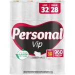 Personal Papel Higiênico VIP Folha Dupla Leve 32 Pague 28 rolos 30M Frete Grátis