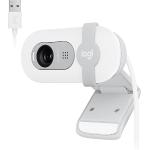 Webcam Full HD Logitech Brio 100 com Microfone Integrado, Proteção de Privacidade, Correção Automática de Luz e Conexão USB-A - Branco