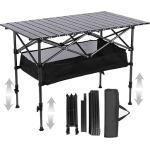 JOYFOX Mesa Dobrável 120cm Ultraleve Portátil Altura Ajustável Resistente Para Camping Garden Life Acampamentos Churrascos Piqueniques Caminhadas Pesca Preto por R$ 215,10 6x sem juros!