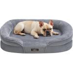 Feandrea Cama para cães, sofá-cama ortopédica média, 76 x 50 x 18 cm, espuma para caixa de ovos, forro impermeável, bordas elevadas, capa removível e lavável na máquina, antiderrapante, cinza claro por R$ 188,01 6x sem juros!