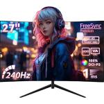 Monitor Curvo de 27 Polegadas, Taxa de Atualização de 240Hz, FHD 1920×1080 | Painel VA, Contraste 3000:1, Baixa Luz Azul, 2 HDMI + 1 DP, para Jogos/Escritório por R$ 901,55 à vista no Pix!