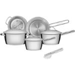 Jogo de Panelas Tramontina Aço Inox Allegra 5 Peças Fundo Triplo + Pegador de Massa