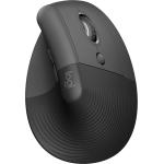 Mouse Sem Fio Logitech Lift Vertical com Design Ergonômico para Redução de Tensão Muscular, Cliques Silenciosos, Conexão Bluetooth ou USB Logi Bolt, Compatível com Windows/macOS/iPadOS