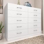 Cômoda para Quarto 10 Gavetas Caribe Branco por R$ 269,97 6x sem juros!