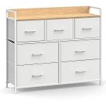 SONGMICS Cômoda, Armário para Quarto, 7 Gavetas de Tecido com Puxadores, Estrutura de Metal, Branco Nuvem BRLTS523W57 por R$ 509,20 à vista!