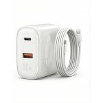 Carregador 50W + Cabo Compatível i.Phone, i.Phone X Xr 8 11 12 13 14 Plus Pro Max i.Pad, Carregamento Ultra Rapido, Fonte USB-C, Carga Rápida, Produto Homologado Anatel por R$ 27,65 à vista!