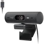 Webcam Full HD Logitech Brio 500, Câmera para PC com Microfones Duplos, Privacidade Integrada, RightLight 4 e Enquadramento Automático - Grafite por R$ 499,90 9x sem juros! cupom: CHUTOUOPRECO!