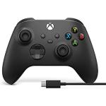 Controle Sem Fio para Xbox com cabo Usb-C - Preto Carbono (Carbon Black) xbox_series_x,xbox_series_s,windows,xbox_one Frete Grátis |