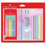 Kit Tons Pastel, Faber-castell, Kit/pastel, Lápis De Cor + Canetinhas + Borracha + Apontador + Grafite