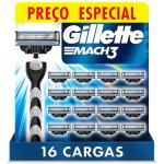 Refil Para Barbear Gillette Mach3, 16 Unidades