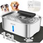 12L Grande bebedouro para cães e gatos, bebedouro de aço inoxidável para gatos, grande bebedouro para animais de estimação, bebedouro para vários animais de estimação, super silencioso