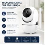 Câmera Baba Eletronica Wi-Fi de Monitoramento e Segurança com áudio bidirecional, visão noturna e detecção de movimento solução em vigilância para bebês, idosos, pets e segurança doméstica. Premium