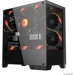 PCYES ForceField TWR Black Vulcan - GFFTWRBV: Gabinete Gamer Mid-tower com Vidro Temperado e Suporte para até 9 Fans de 120mm