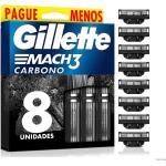Refils Para Barbear Gillette Mach3 Carbono (8 Unidades)
