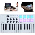 M-VAVE Controlador MIDI Bluetooth 25 Teclas com 8 Pads RGB, Bateria de 16h e Teclado Dinâmico - Compatível com Ableton/FL Studio/iOS/Android (Branco)-embalagem original Autêntico por R$ 250,37 6x sem juros!